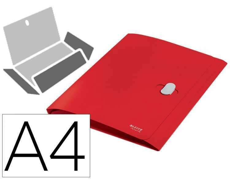 Carpeta leitz recycle gomas tres solapas din a4 polipropileno rojo