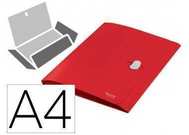 Carpeta leitz recycle gomas tres solapas din a4 polipropileno rojo