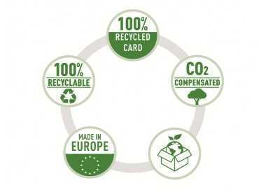 Carpeta leitz recycle gomas din a4 carton reciclable 100% azul