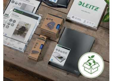 Carpeta leitz recycle gomas din a4 carton reciclable 100% azul