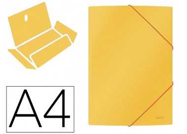 Carpeta leitz recycle gomas din a4 carton reciclable 100% amarillo