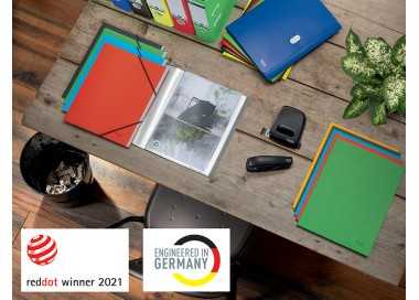 Carpeta leitz recycle gomas din a4 carton reciclable 100% amarillo
