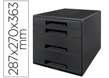 Fichero cajones de sobremesa leitz recycle 4 cajones color negro 287x270x363 mm