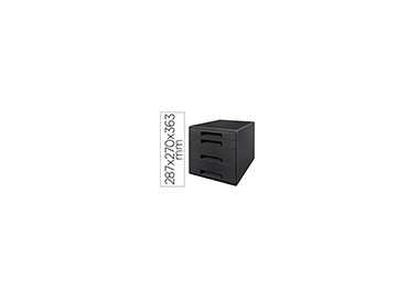 Fichero cajones de sobremesa leitz recycle 4 cajones color negro 287x270x363 mm