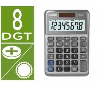 Calculadora casio ms-80f sobremesa 8 digitos tax +/- color plata