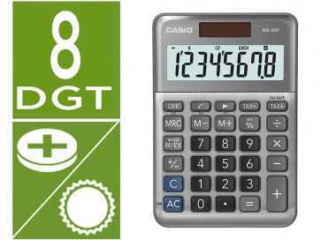 Calculadora casio ms-80f sobremesa 8 digitos tax +/- color plata