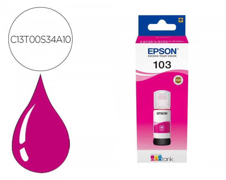 Tinta epson ecotank 103 l3110/3150/3151/5190 magenta botella de 65 ml
