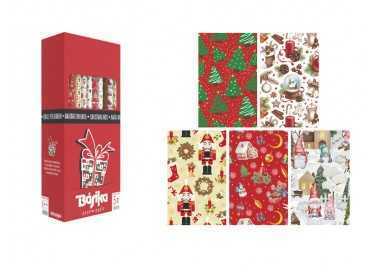 Papel de regalo basika navidad rollo ancho 70 cm longitud 5 m diseños surtidos gramaje 50 gr Papel de regalo basika navidad rollo ancho 70 cm longitud 5 m diseños surtidos gramaje 50 gr