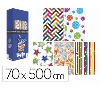 Papel de regalo basika todo año rollo ancho 70 cm longitud 5 m modelos surtidos gramaje 50 gr