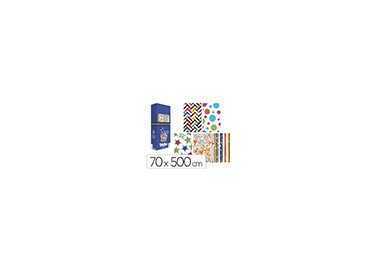 Papel de regalo basika todo año rollo ancho 70 cm longitud 5 m modelos surtidos gramaje 50 gr