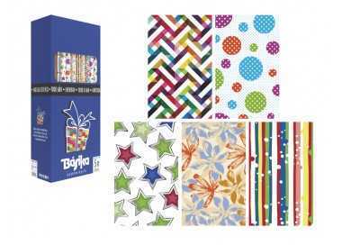 Papel de regalo basika todo año rollo ancho 70 cm longitud 5 m modelos surtidos gramaje 50 gr