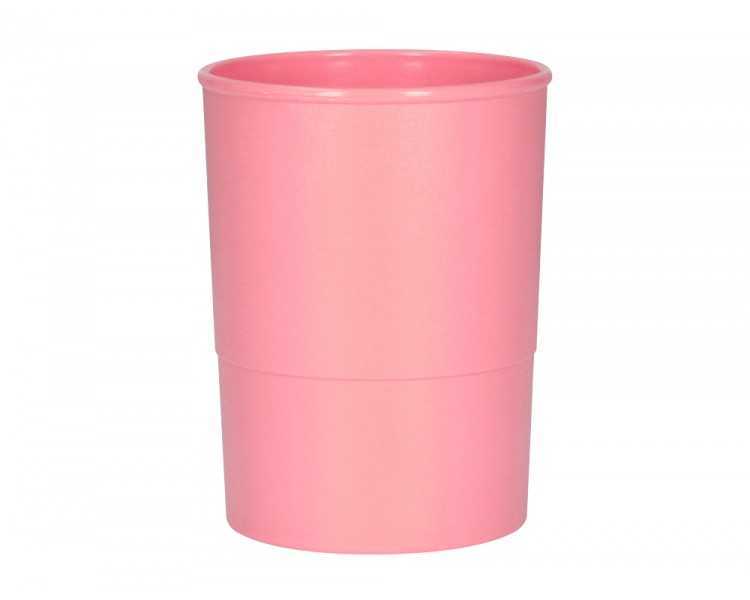 Cubilete portalapices q-connect rosa pastel opaco plastico diametro 75 mm alto 100 mm