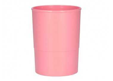 Cubilete portalapices q-connect rosa pastel opaco plastico diametro 75 mm alto 100 mm