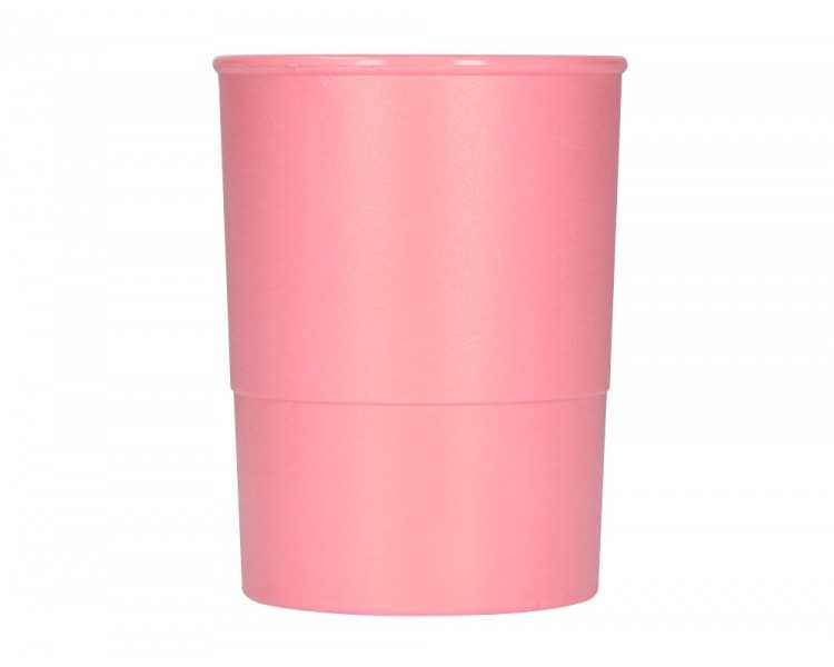 Cubilete portalapices q-connect rosa pastel opaco plastico diametro 75 mm alto 100 mm