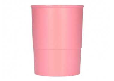 Cubilete portalapices q-connect rosa pastel opaco plastico diametro 75 mm alto 100 mm