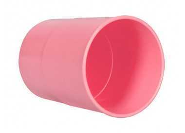 Cubilete portalapices q-connect rosa pastel opaco plastico diametro 75 mm alto 100 mm