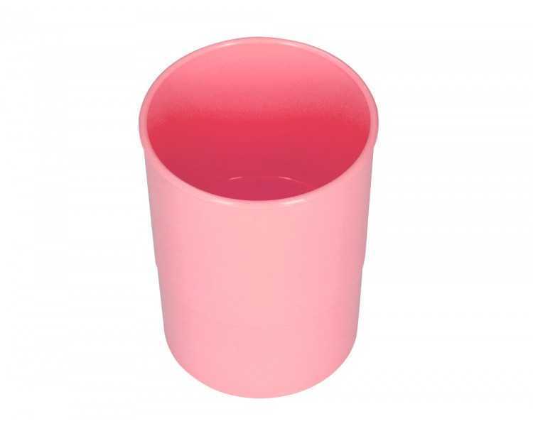 Cubilete portalapices q-connect rosa pastel opaco plastico diametro 75 mm alto 100 mm