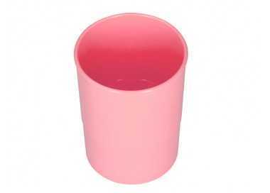 Cubilete portalapices q-connect rosa pastel opaco plastico diametro 75 mm alto 100 mm