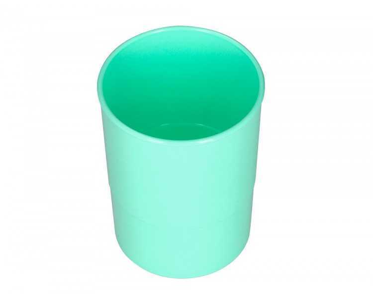 Cubilete portalapices q-connect verde menta pastel opaco plastico diametro 75 mm alto 100 mm