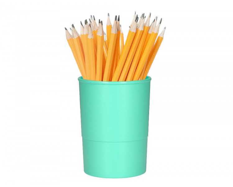 Cubilete portalapices q-connect verde menta pastel opaco plastico diametro 75 mm alto 100 mm