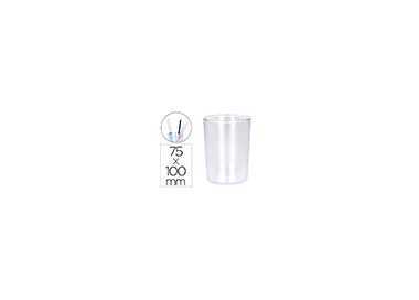 Cubilete portalapices q-connect transparente plastico diametro 75 mm alto 100 mm