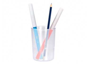 Cubilete portalapices q-connect transparente plastico diametro 75 mm alto 100 mm