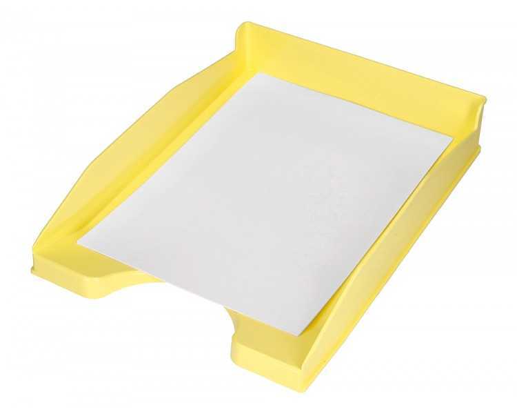 Bandeja sobremesa plastico q-connect amarillo pastel opaco 240x70x340mm