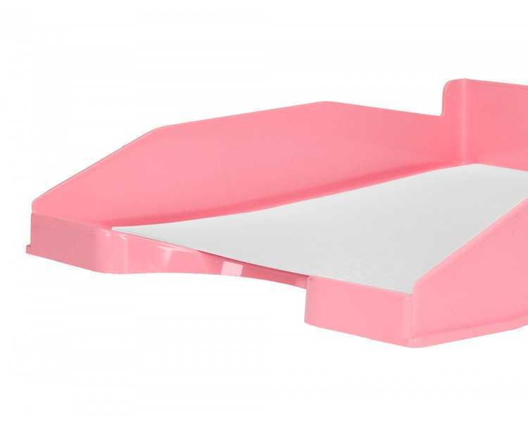 Bandeja sobremesa plastico q-connect rosa pastel opaco 240x70x340mm