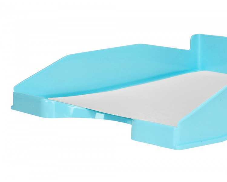 Bandeja sobremesa plastico q-connect celeste opaco 240x70x340mm