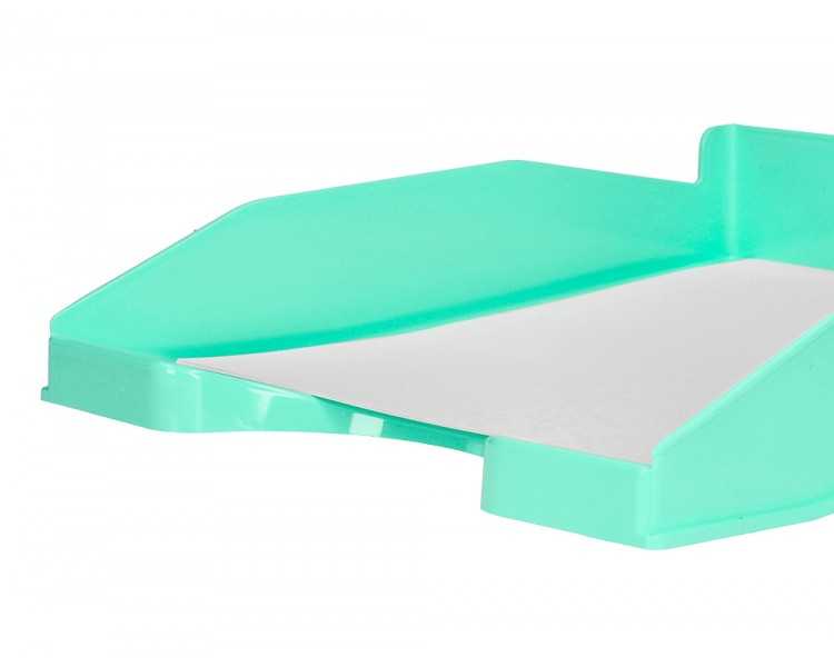 Bandeja sobremesa plastico q-connect verde menta opaco 240x70x340mm