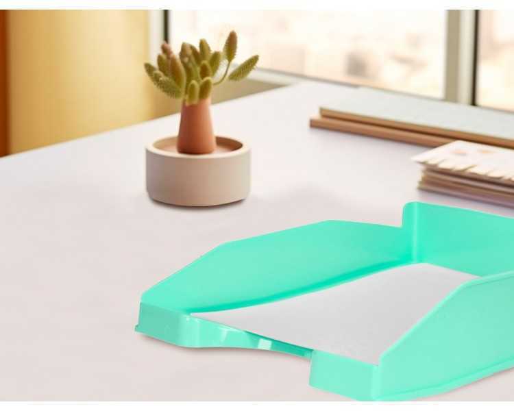 Bandeja sobremesa plastico q-connect verde menta opaco 240x70x340mm