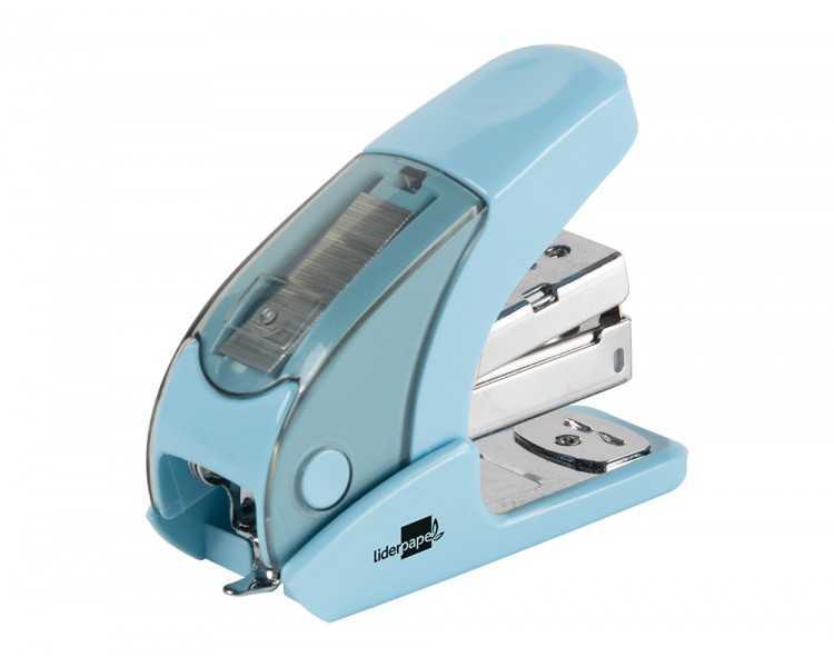 Grapadora liderpapel micro con regalo de caja de 1000 grapas 24/6 26/6 capacidad 20 hojas