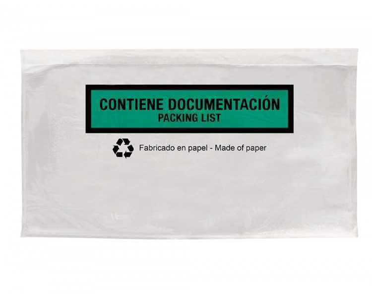 Sobre autoadhesivo q-connect portadocumentos multilingue 240x135 mm sin ventana 100% papel paquete de 100 unidades