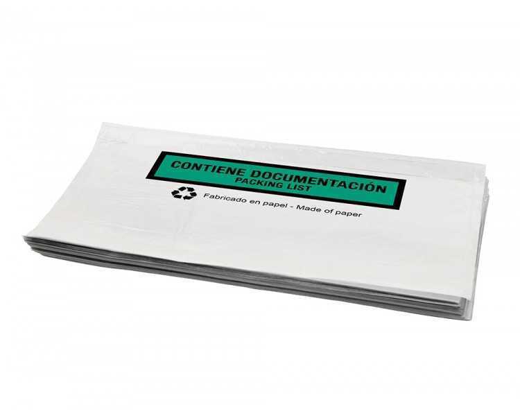Sobre autoadhesivo q-connect portadocumentos multilingue 240x135 mm sin ventana 100% papel paquete de 100 unidades