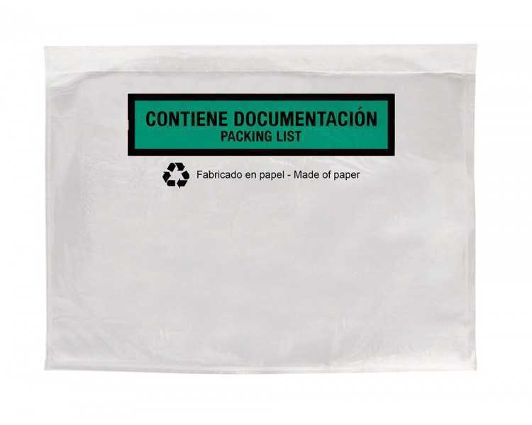 Sobre autoadhesivo q-connect portadocumentos multilingue 240x180 mm sin ventana 100% papel paquete de 100 unidades