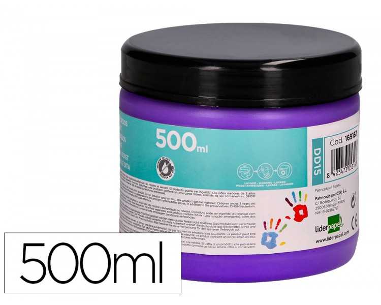 Pintura dedos liderpapel violeta tarrina de 500 cc