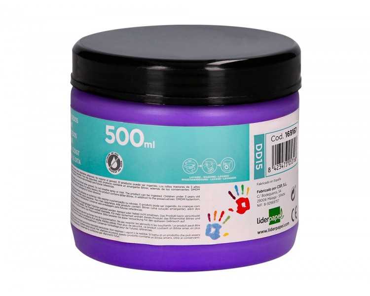 Pintura dedos liderpapel violeta tarrina de 500 cc