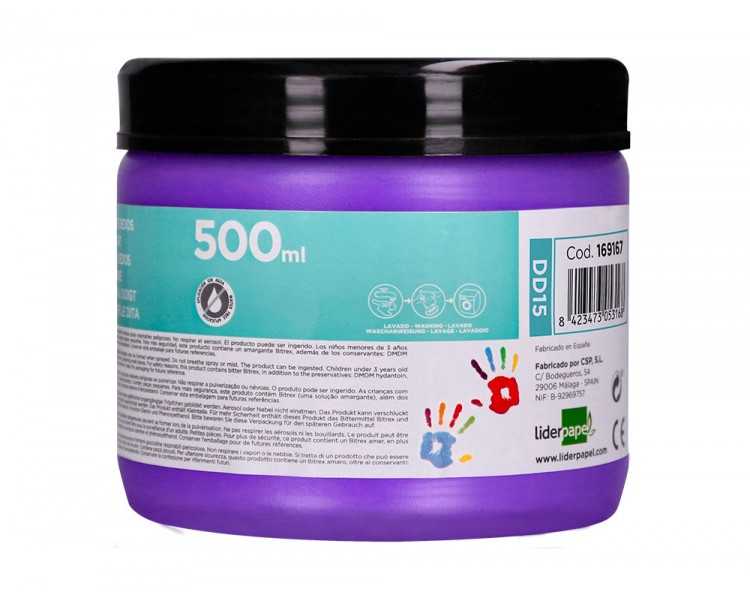 Pintura dedos liderpapel violeta tarrina de 500 cc