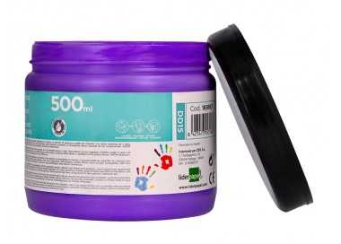 Pintura dedos liderpapel violeta tarrina de 500 cc
