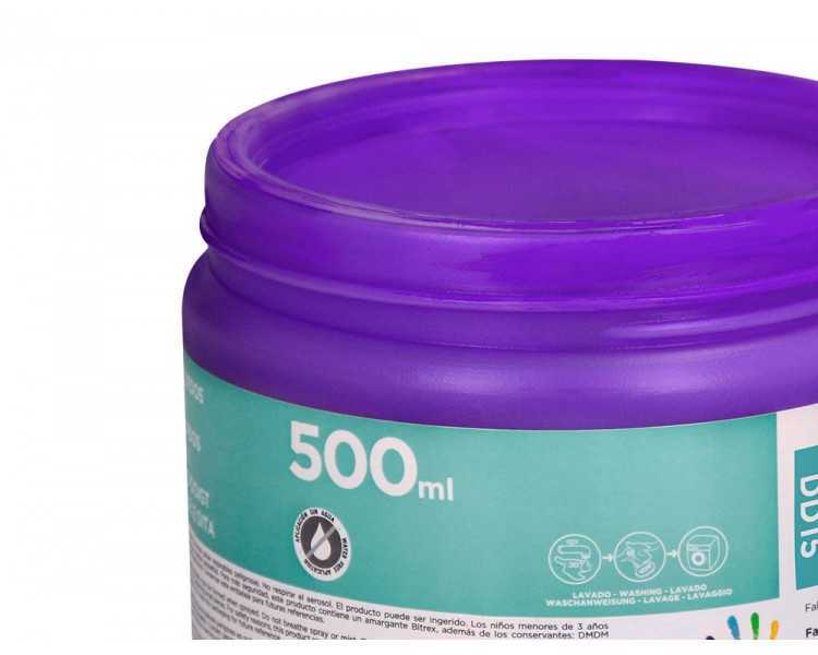 Pintura dedos liderpapel violeta tarrina de 500 cc
