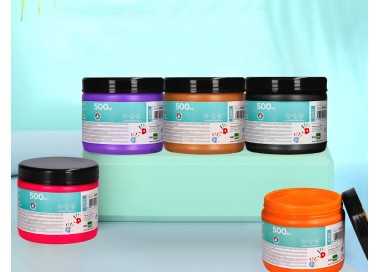 Pintura dedos liderpapel violeta tarrina de 500 cc