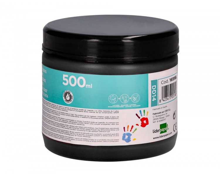 Pintura dedos liderpapel negro tarrina de 500 cc