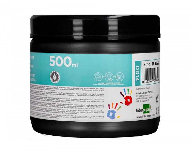 Pintura dedos liderpapel negro tarrina de 500 cc