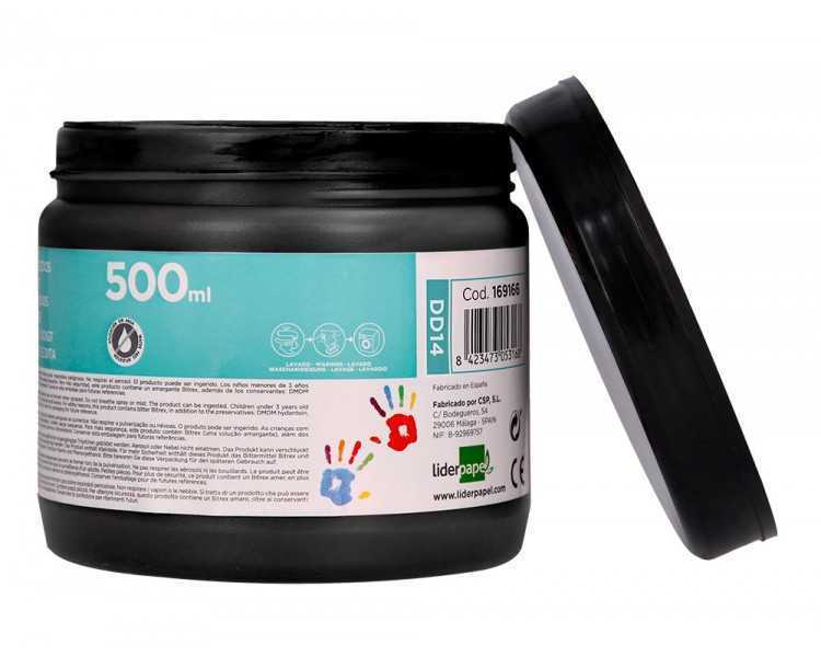 Pintura dedos liderpapel negro tarrina de 500 cc