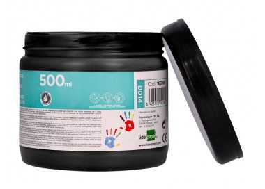 Pintura dedos liderpapel negro tarrina de 500 cc