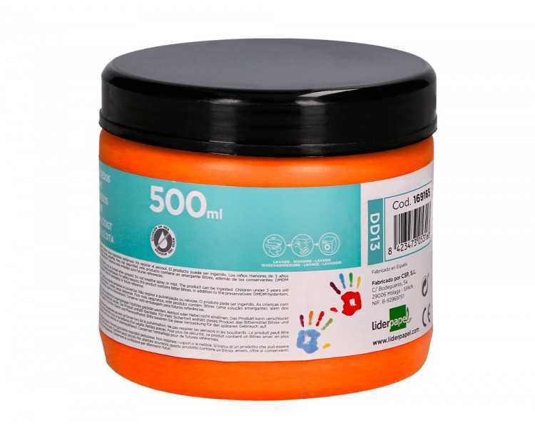Pintura dedos liderpapel naranja tarrina de 500 cc