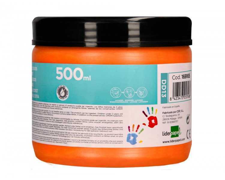 Pintura dedos liderpapel naranja tarrina de 500 cc