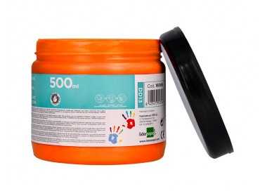 Pintura dedos liderpapel naranja tarrina de 500 cc