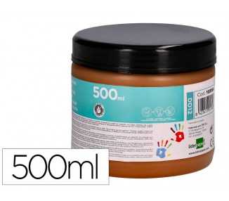 Pintura dedos liderpapel marron tarrina de 500 cc