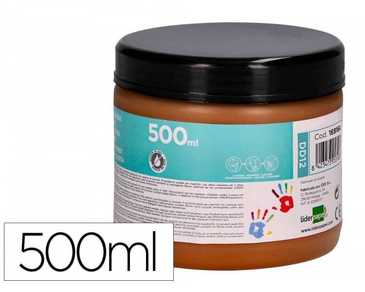 Pintura dedos liderpapel marron tarrina de 500 cc